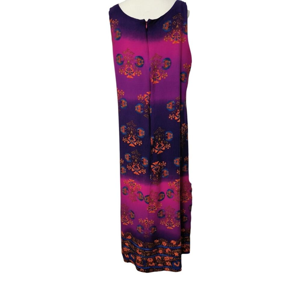 Vtg Worthington Colorful Maxi Dress Size 18 Floral Teacher Artsy Lagenlook Pink - Picture 6 of 9